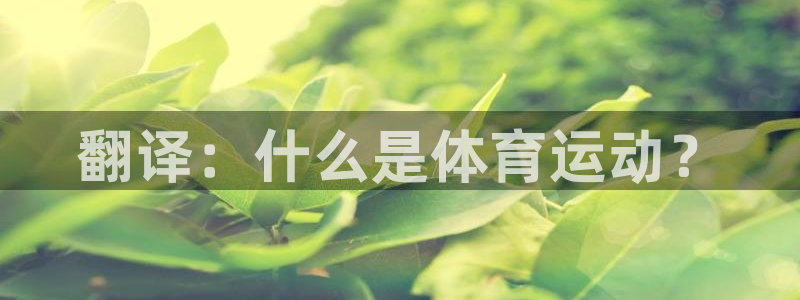 一竞技官网下载招商：翻译：什么是体育运动？